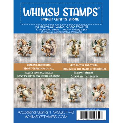 Whimsy Stamps Quick Card Fronts - Woodland Santa 1